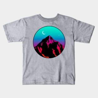 Colorful Moonrise Mountains Kids T-Shirt